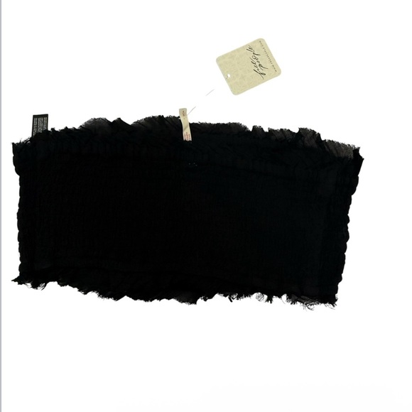 Free People Black Ruffled Tube Top Size S - Picture 2 of 4